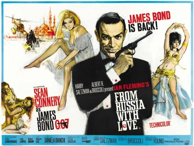 1963 yılında gösterime giren James Bond filminin afişi.